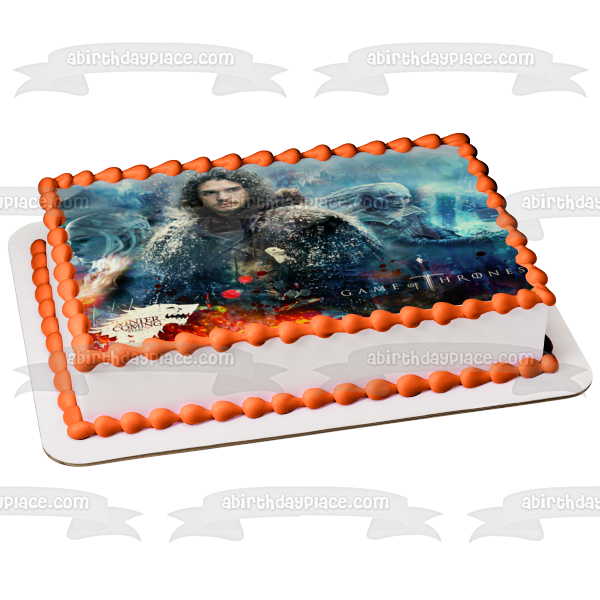 Imagen de decoración comestible para tarta de Juego de Tronos Jon Snow Winter Is Coming ABPID49918 