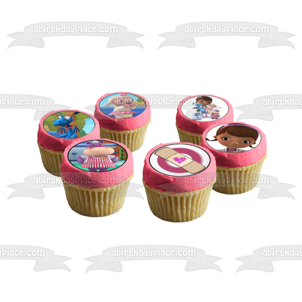 Doc McStuffins Lambie Stuffy Hallie Chilly Mc Stuffins Bandaids Edible Cupcake Topper Images ABPID00356