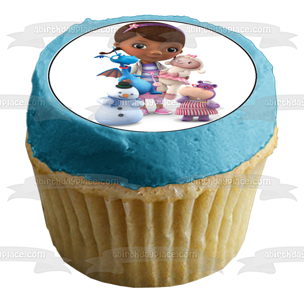 Doc McStuffins Lambie Stuffy Hallie Chilly Mc Stuffins Bandaids Edible Cupcake Topper Images ABPID00356