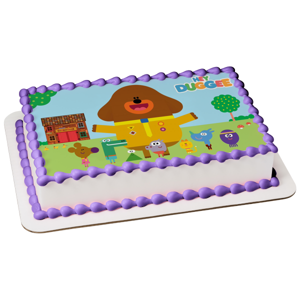 Hey Duggee Betty Happy Rolly Tag Norrie Enid y Tino por el Clubhouse Imagen comestible para decoración de tarta ABPID03753 