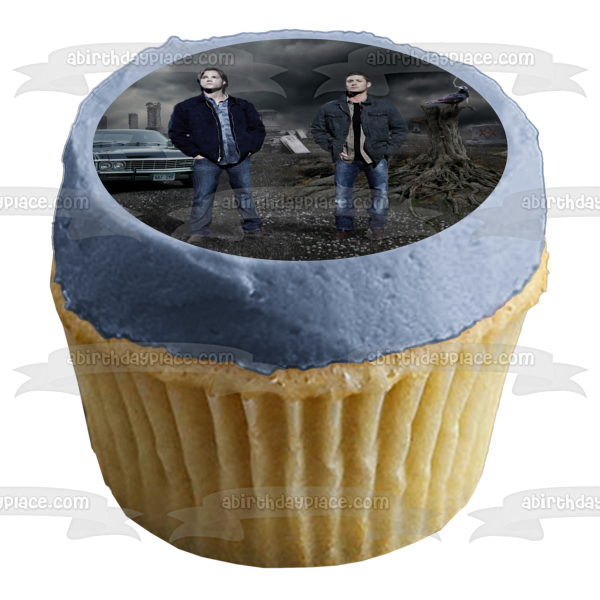 Imagen comestible para tarta sobrenatural Impala Dean Winchester y Sam Winchester ABPID03771 