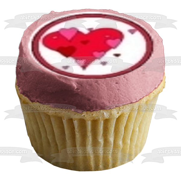 Valentine's Day Love Hearts Cupids and Arrows Edible Cupcake Topper Images ABPID05706