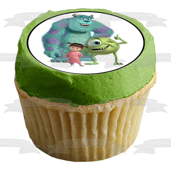 Monsters Inc James P. 'Sulley' Sullivan Mike Wazowski y Boo Imágenes comestibles para cupcakes ABPID01800 