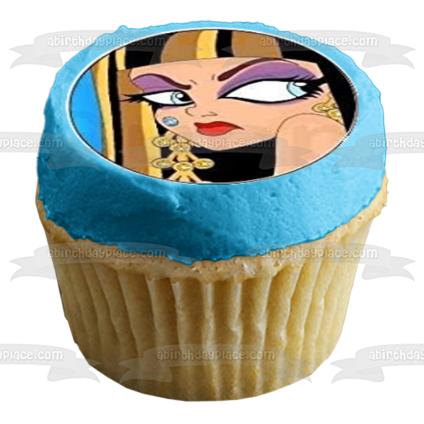 Monster High Clawdeen Wolf Lagoona Blue Cleo De Nile Draculaura Frankie Stein and Ghoulia Yelps Edible Cupcake Topper Images ABPID03438