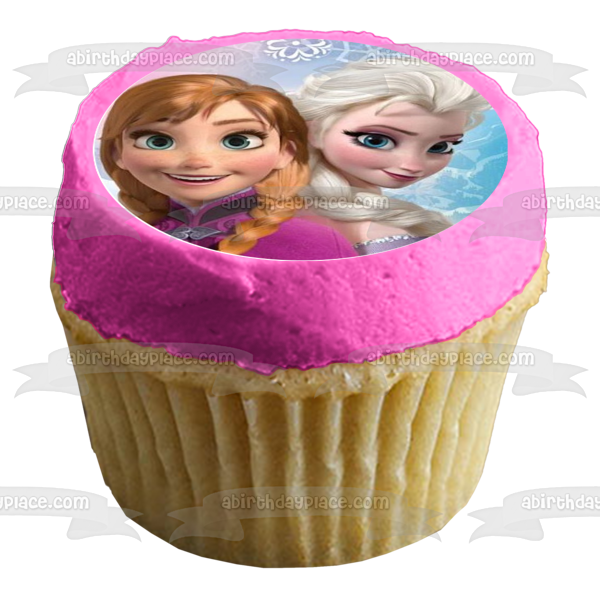 Frozen Anna Elsa Hans Olaf and Kristoff Snowflakes Edible Cupcake Topper Images ABPID03541