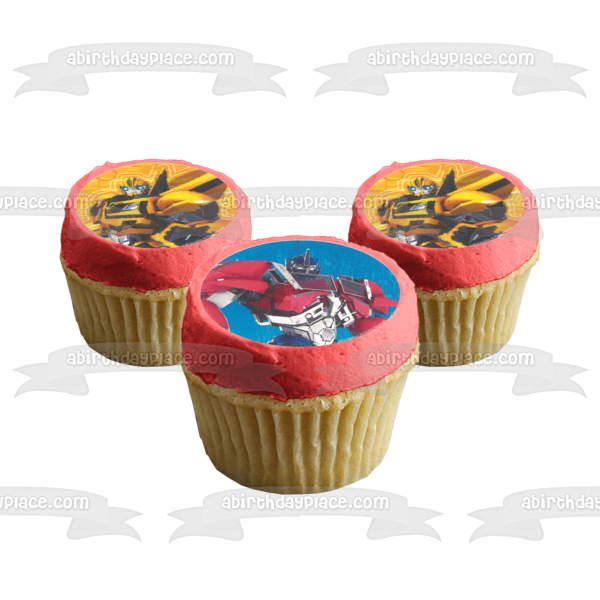 Transformers Optimus Prime and Bumblebee Autobots Edible Cupcake Topper Images ABPID04284