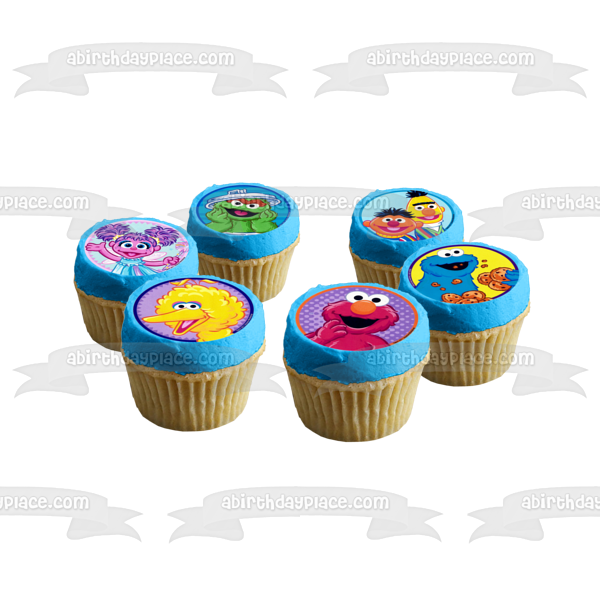 Sesame Street Elmo Cookie Monster Bert Ernie and Oscar Edible Cupcake Topper Images ABPID05959