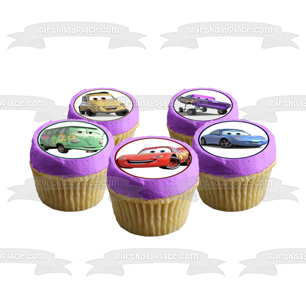 Cars 2 Rayo McQueen Sally Carrera Ramone y Fillmore Imágenes comestibles para cupcakes ABPID06674 