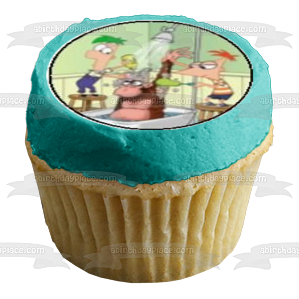 Phineas y Ferb Phineas Flynn Ferb Fletcher Perry el ornitorrinco y Candace Flynn Imágenes comestibles para cupcakes ABPID07468 