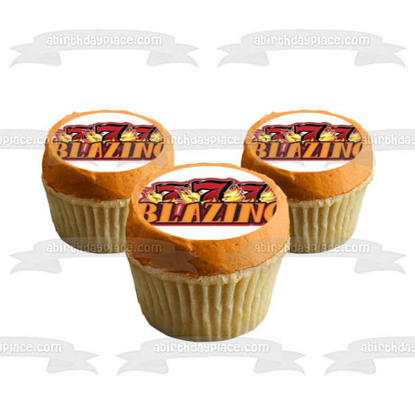 Imágenes de decoración comestible para cupcakes con máquina tragamonedas de casino 777 ABPID08304 