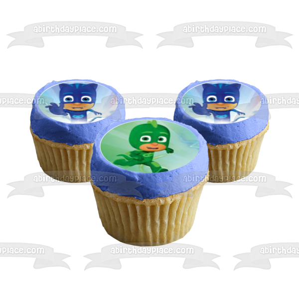 Pj Masks Cat Boy Gekko Owlette Edible Cupcake Topper Images ABPID11414