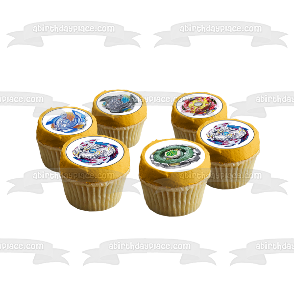 Beyblade Burst Let It Rip Fang Leone Phantom Orion Edible Cupcake Topper Images ABPID14773