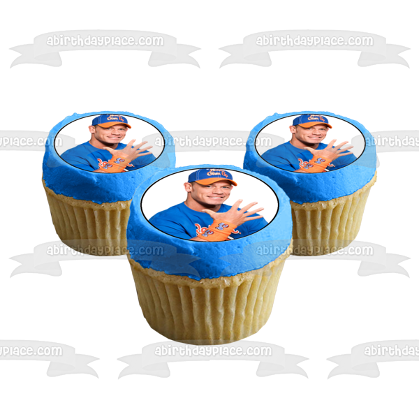 WWE World Wrestling Logo John Cena Edible Cupcake Topper Images ABPID21800