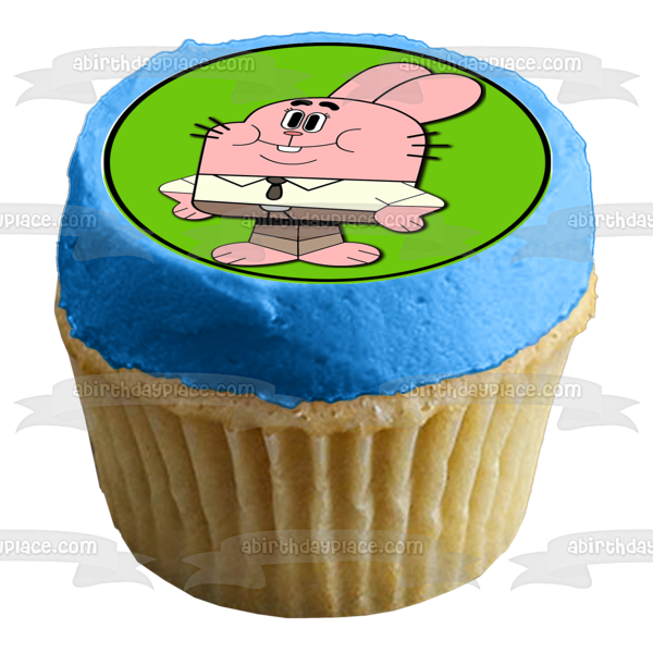 El asombroso mundo de Gumball Feliz cumpleaños Darwin Anais Richard Nicole Imágenes comestibles para cupcakes ABPID21863 