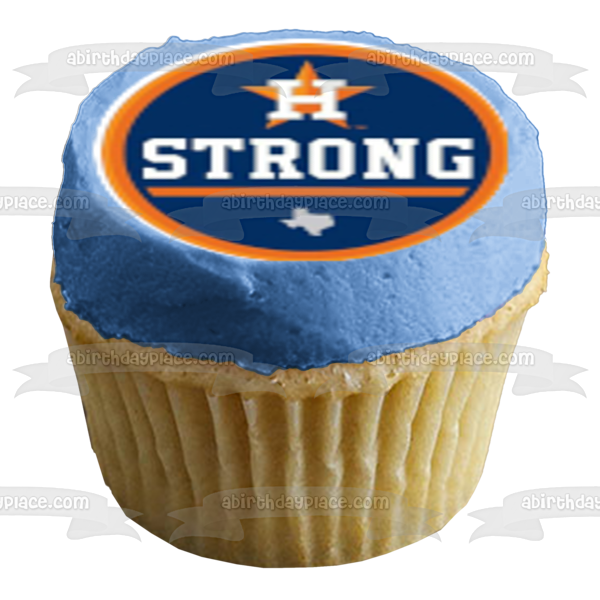 Houston Astros Logos MLB Major League Baseball Edible Cupcake Topper Images ABPID27580