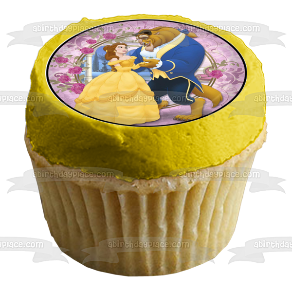 Disney Beauty and the Beast Dancing Belle Ball Gown Edible Cupcake Topper Images ABPID27597