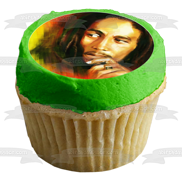 Imágenes variadas de Bob Marley, adornos comestibles para cupcakes, imágenes ABPID49817 