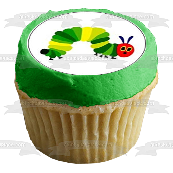 The Very Hungry Caterpillar Mixed Cupcakes Strawberry Pear Apple Leaf Butterfly Edible Cupcake Topper Images ABPID52334