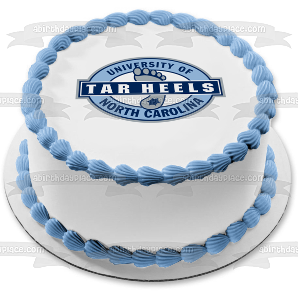 Imagen de decoración comestible para tarta con el logotipo de Tar Heels de la Universidad de Carolina del Norte en Chapel Hill ABPID03851 