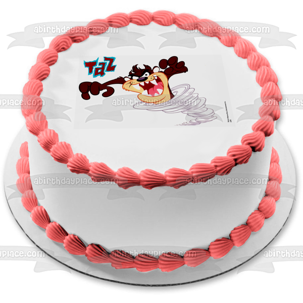 Looney Tunes Demonio de Tazmania y un tornado Adorno comestible para tarta Imagen ABPID05762 