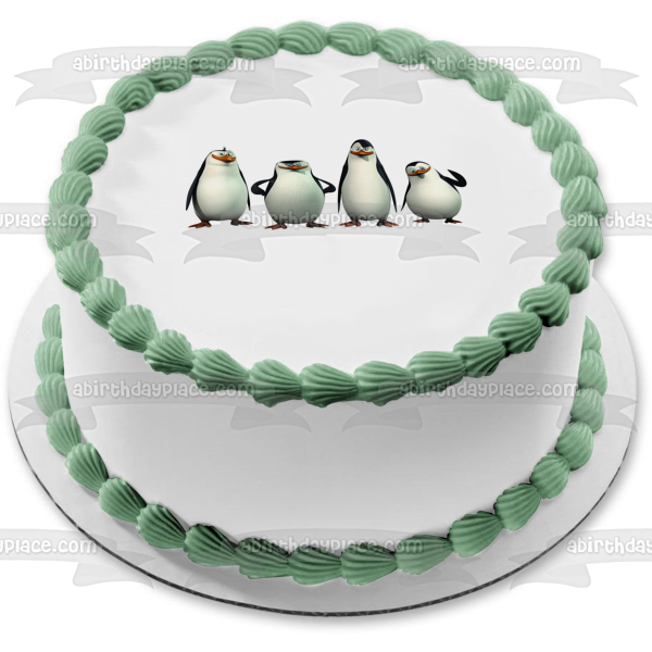 Pingüinos de Madagascar Skipper Kowalski Rico y Private Edible Cake Topper Imagen ABPID05770 