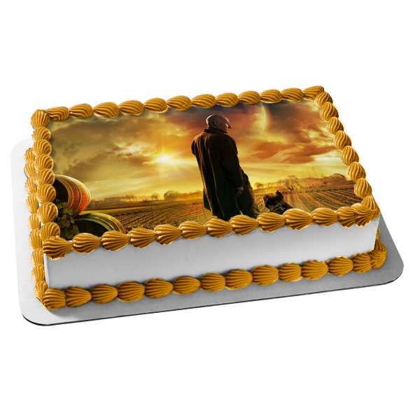 Star Trek Picard Dog and Field Edible Cake Topper Image ABPID53651