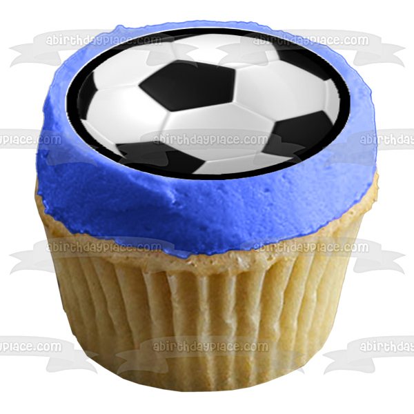 Soccer Balls Sports Edible Cupcake Topper Images ABPID05815