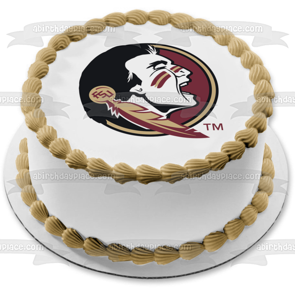 Imagen de adorno comestible para tarta comestible con el logotipo de los Seminoles del estado de Florida ABPID03950 