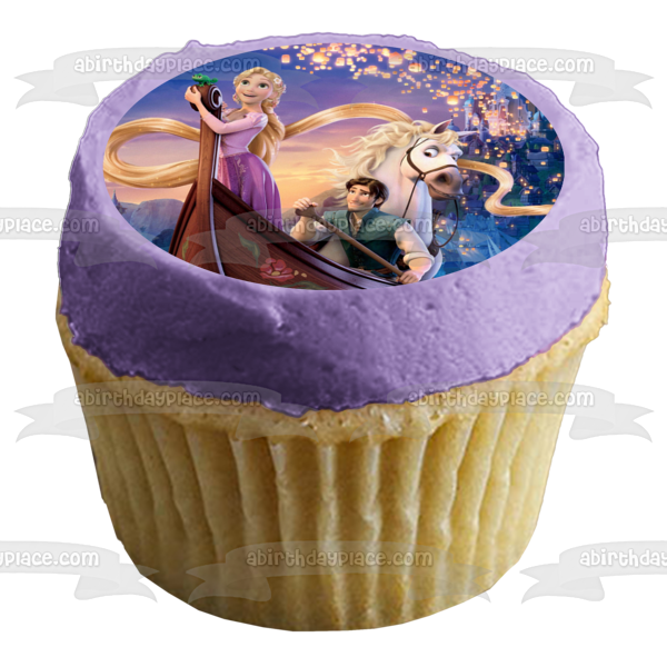 Imagen comestible para tarta de Rapunzel Flynn Rider y Maximus enredados ABPID05871 