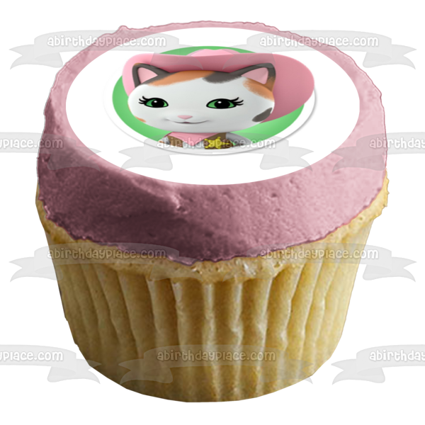 Imagen comestible para tarta con sombrero de vaquero rosa del gato Sheriff Callie ABPID04028 