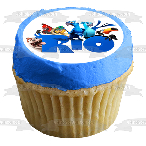 Adorno comestible para tarta Rio 2, joya azul, Rafeal Pedro y Nigel, imagen ABPID05939 