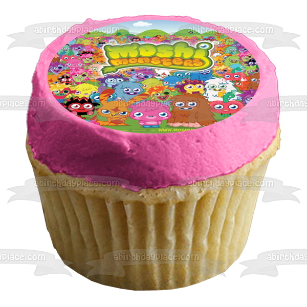 Moshi Monsters Furi Luvli and Simon Growl Edible Cake Topper Image ABPID05940