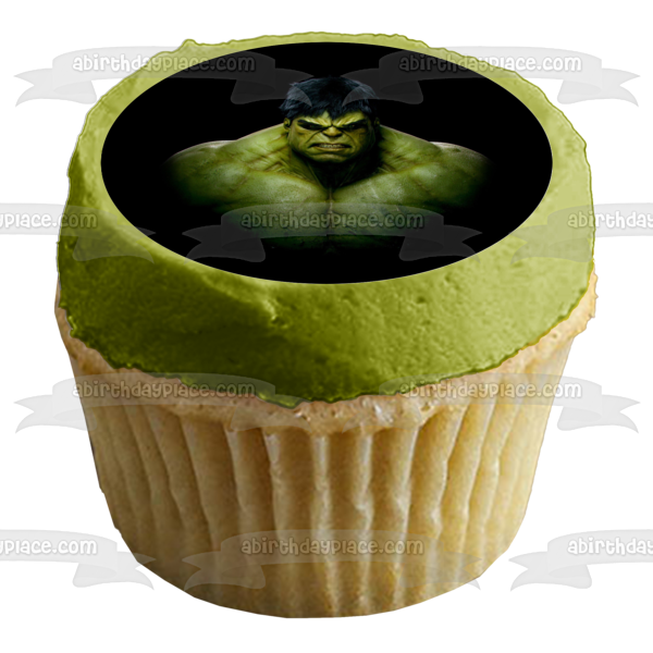 El Increíble Hulk Enojado con un Fondo Negro Imagen comestible para decoración de tarta ABPID05997 