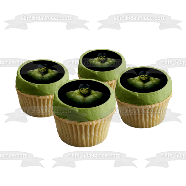 El Increíble Hulk Enojado con un Fondo Negro Imagen comestible para decoración de tarta ABPID05997 