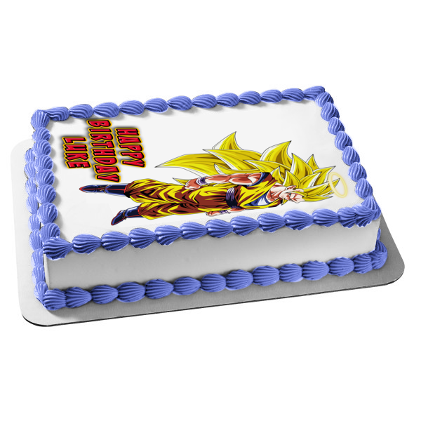 Goku Super Saiyan 3 Dragon Ball Edible Cake Topper Image ABPID00039