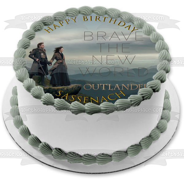 Outlander Claire Frasier Jamie Frasier Cima de la montaña Imagen comestible para decoración de tarta ABPID21845 