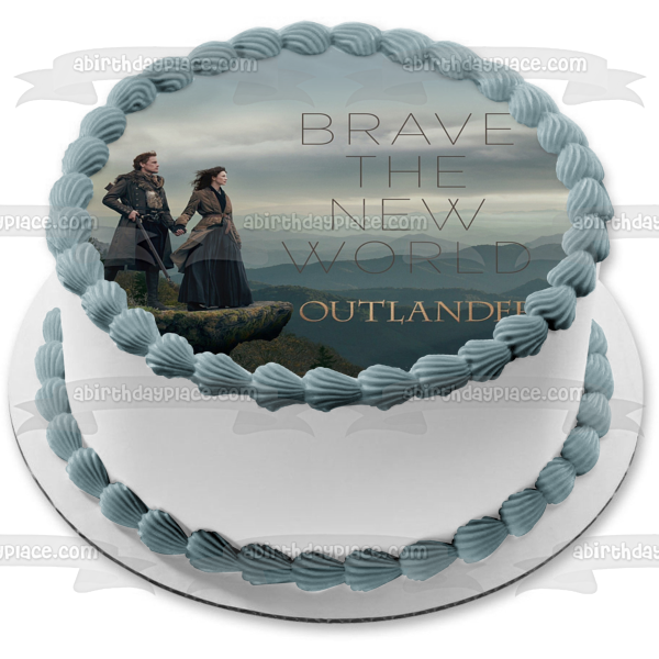 Outlander Claire Frasier Jamie Frasier Cima de la montaña Imagen comestible para decoración de tarta ABPID21845 