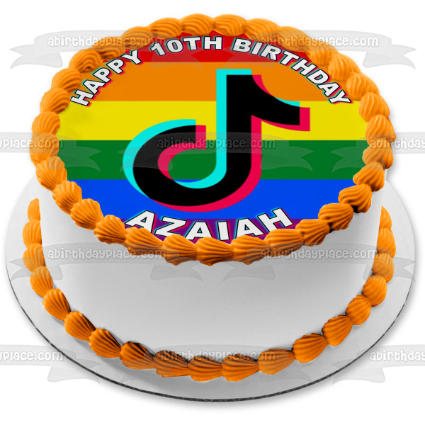 Imagen comestible para decoración de tarta con el logotipo del Orgullo Gay de Tik Tok ABPID51984 