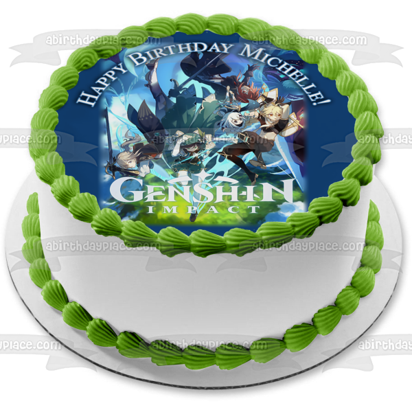 Genshin Impact Portada del videojuego Bennet Venti Imagen comestible para decoración de tarta ABPID53330