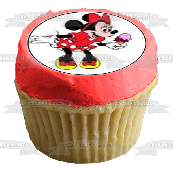 Imágenes comestibles para cupcakes con helado de Minnie Mouse ABPID00470 