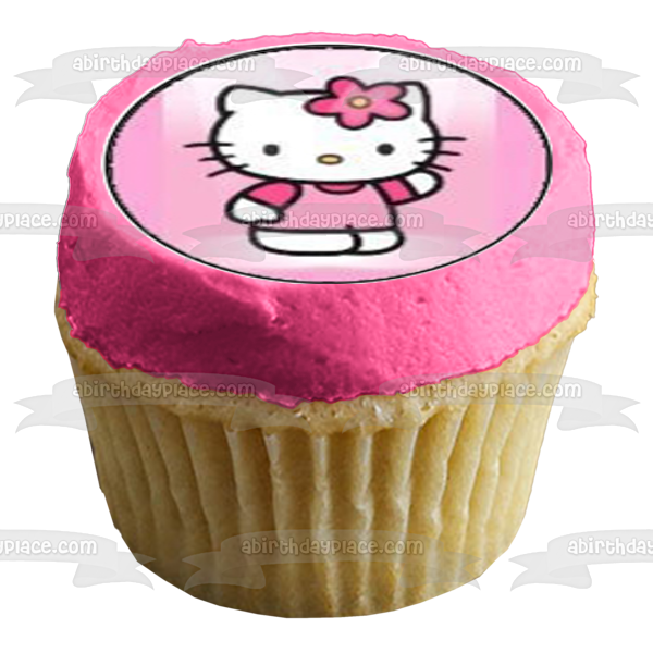 Hello Kitty traje de baño alas de hada disfraz vestido comestible Cupcake Topper imágenes ABPID01174 