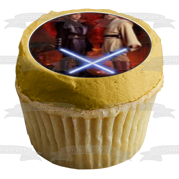 Star Wars Yoda Darth Vader Luke Skywalker Light Saber Imágenes comestibles para cupcakes ABPID01379 