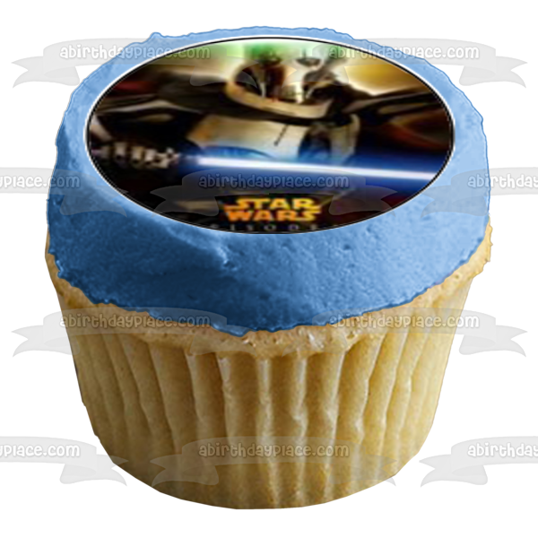 Star Wars Yoda Darth Vader Luke Skywalker Light Saber Imágenes comestibles para cupcakes ABPID01379 