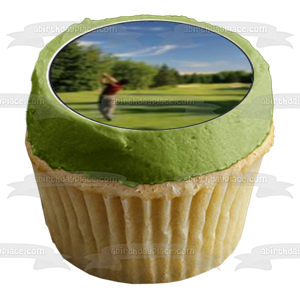 Imágenes de adorno comestible para cupcakes con bolsa de pelota de palo de golf y deporte de golf ABPID01739 