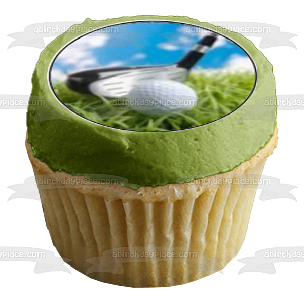 Imágenes de adorno comestible para cupcakes con bolsa de pelota de palo de golf y deporte de golf ABPID01739 