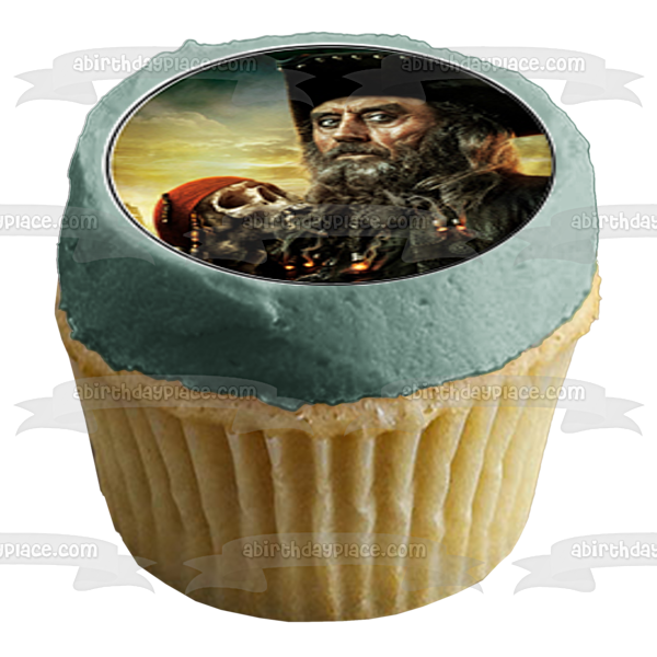 Piratas del Caribe En Mareas Misteriosas Capitán Jack Sparrow y Angelica Imágenes comestibles para cupcakes ABPID03195 