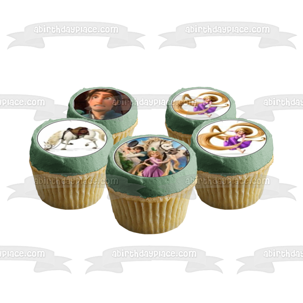 Tangled Rapunzel Flynn Rider and Maximus Edible Cupcake Topper Images ABPID04620