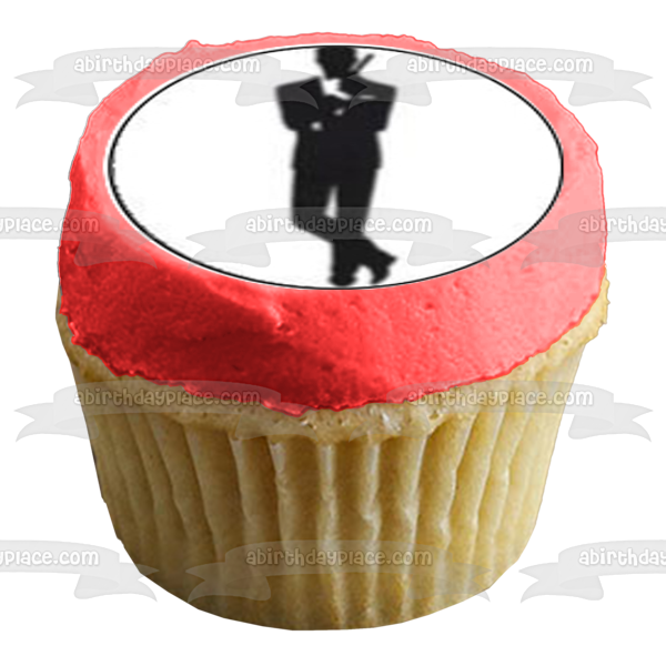 James Bond 007 Gun and Logo Edible Cupcake Topper Images ABPID04684