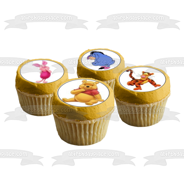 Winnie the Pooh Piglet Tigger and Eeyore Edible Cupcake Topper Images ABPID05328