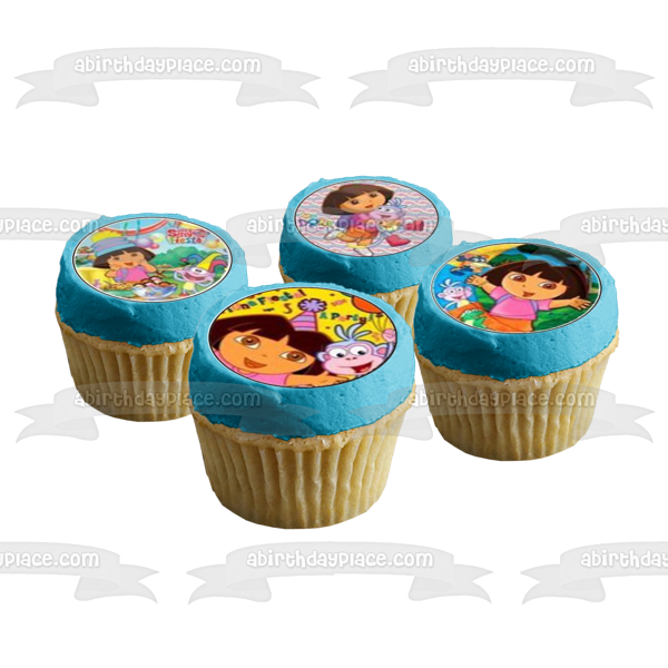 Dora la Exploradora Botas Swiper Mochila y Gorros de Fiesta Imágenes comestibles para cupcakes ABPID06246 